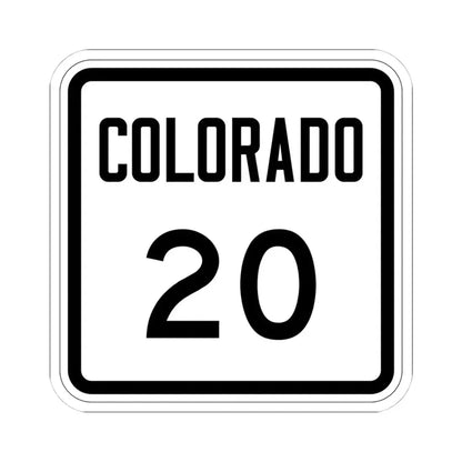Colorado 20 1946 (Colorado) (Road Sign) STICKER Vinyl Kiss-Cut Decal 4 Inch White - The Sticker Space