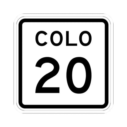 Colorado 20 1952 (Colorado) (Road Sign) STICKER Vinyl Kiss-Cut Decal 2 Inch White - The Sticker Space