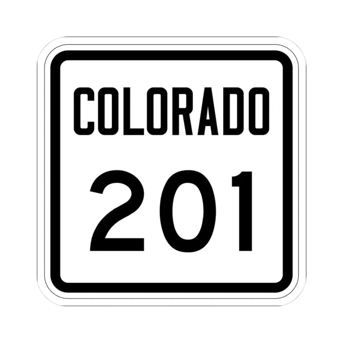Colorado 201 1946 (Colorado) (Road Sign) STICKER Vinyl Kiss-Cut Decal 3 Inch White - The Sticker Space