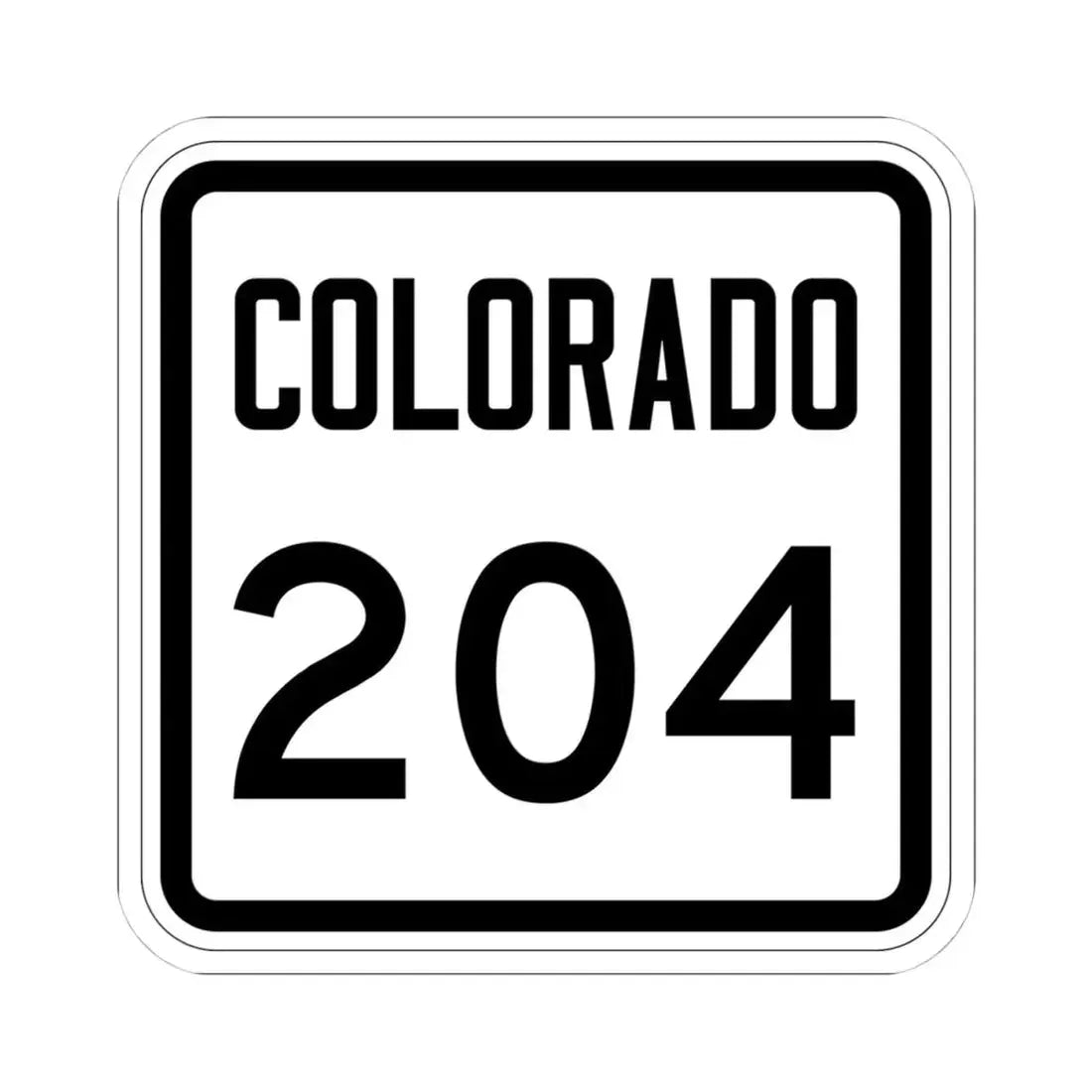 Colorado 204 1946 (Colorado) (Road Sign) STICKER Vinyl Kiss-Cut Decal 4 Inch White - The Sticker Space