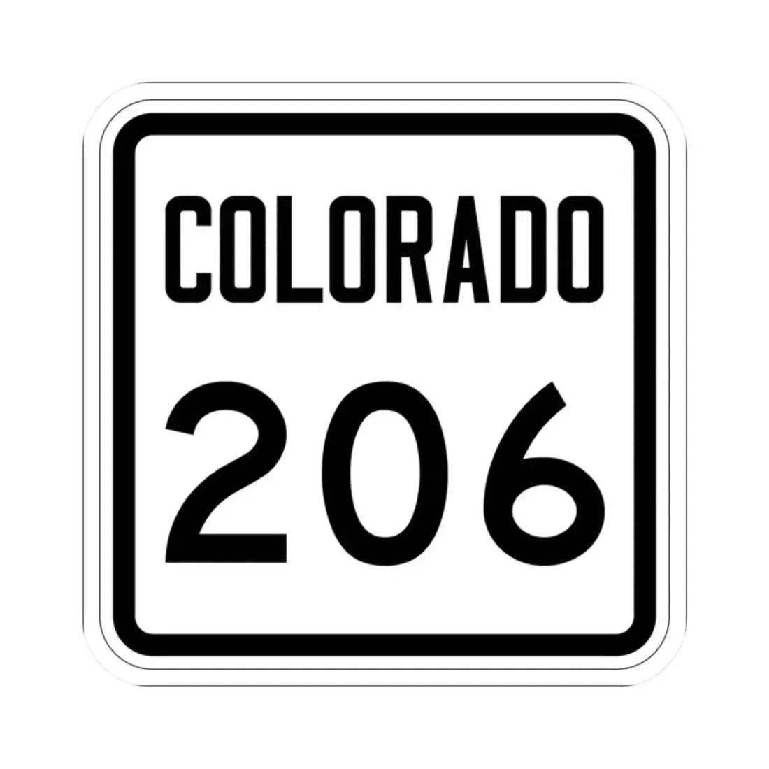 Colorado 206 1946 (Colorado) (Road Sign) STICKER Vinyl Kiss-Cut Decal 2 Inch White - The Sticker Space