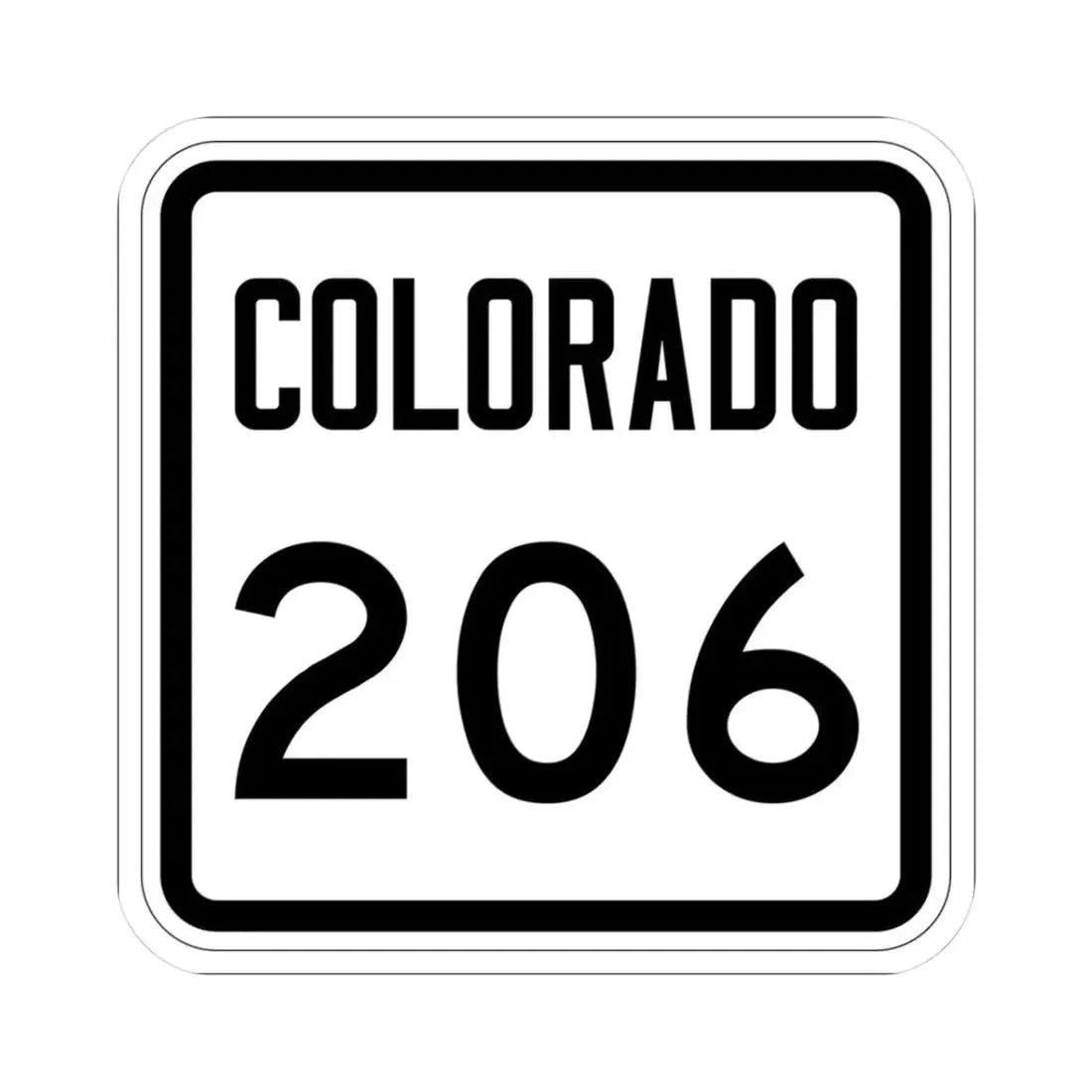 Colorado 206 1946 (Colorado) (Road Sign) STICKER Vinyl Kiss-Cut Decal 3 Inch White - The Sticker Space
