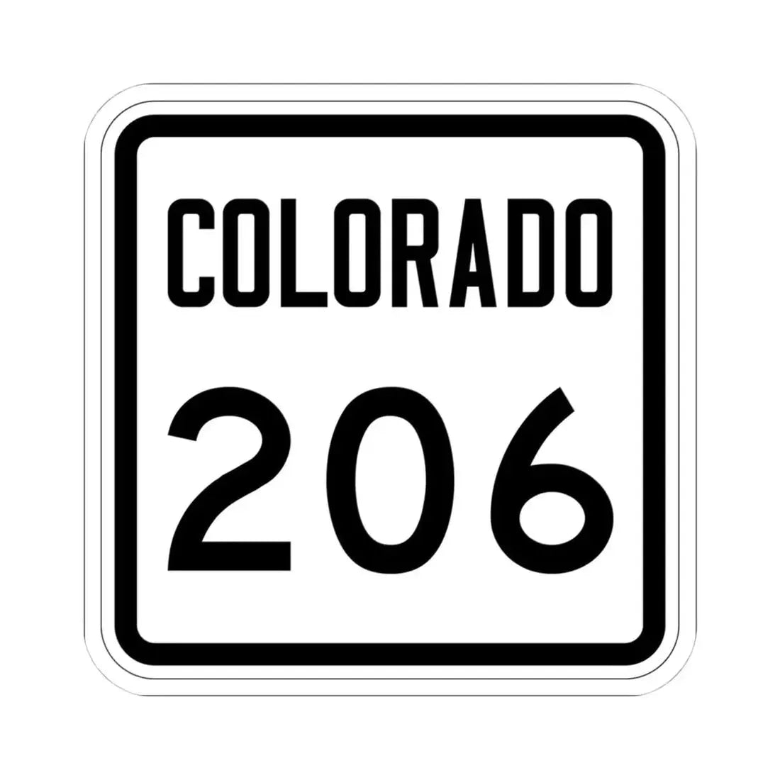 Colorado 206 1946 (Colorado) (Road Sign) STICKER Vinyl Kiss-Cut Decal 4 Inch White - The Sticker Space