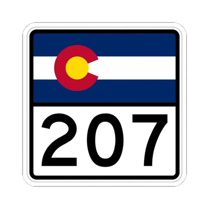 Colorado 207 (Colorado) (Road Sign) STICKER Vinyl Kiss-Cut Decal 6 Inch White - The Sticker Space