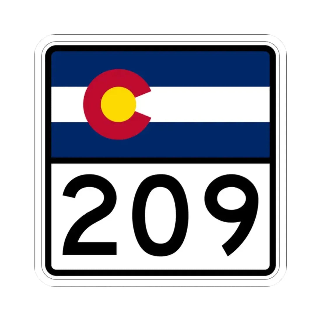 Colorado 209 (Colorado) (Road Sign) STICKER Vinyl Kiss-Cut Decal 2 Inch White - The Sticker Space