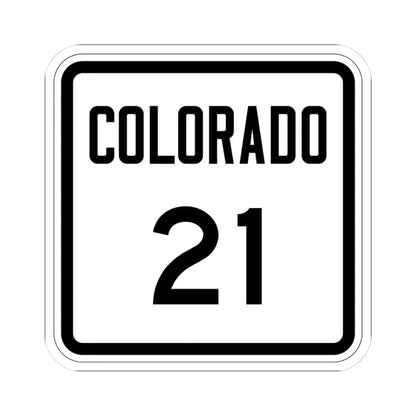 Colorado 21 1946 (Colorado) (Road Sign) STICKER Vinyl Kiss-Cut Decal 3 Inch White - The Sticker Space