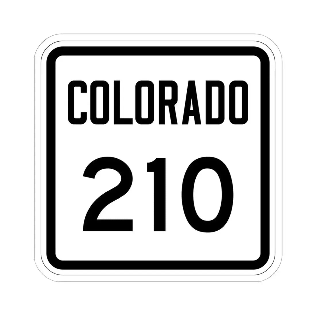 Colorado 210 1946 (Colorado) (Road Sign) STICKER Vinyl Kiss-Cut Decal 6 Inch White - The Sticker Space