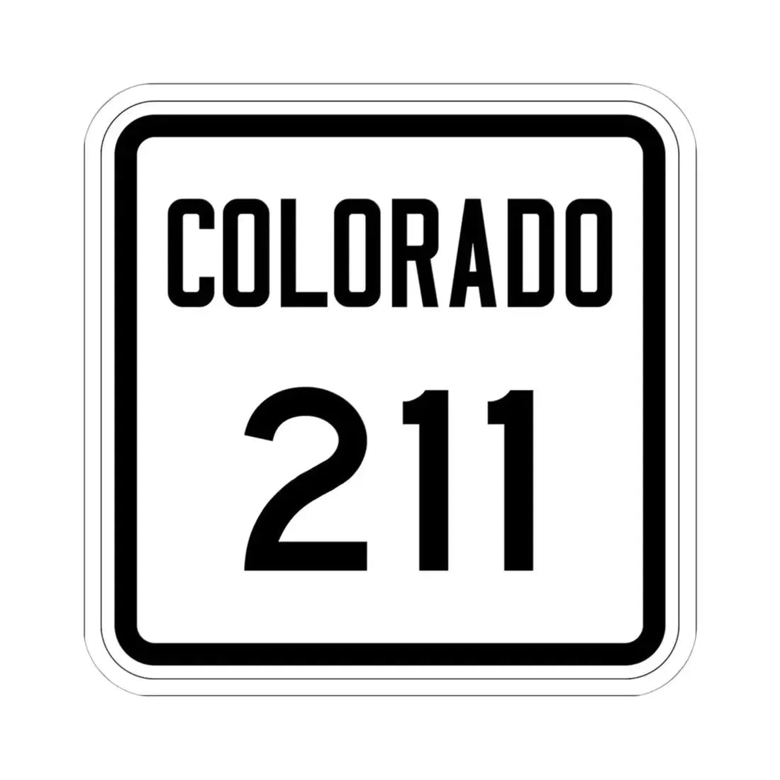 Colorado 211 1946 (Colorado) (Road Sign) STICKER Vinyl Kiss-Cut Decal 6 Inch White - The Sticker Space