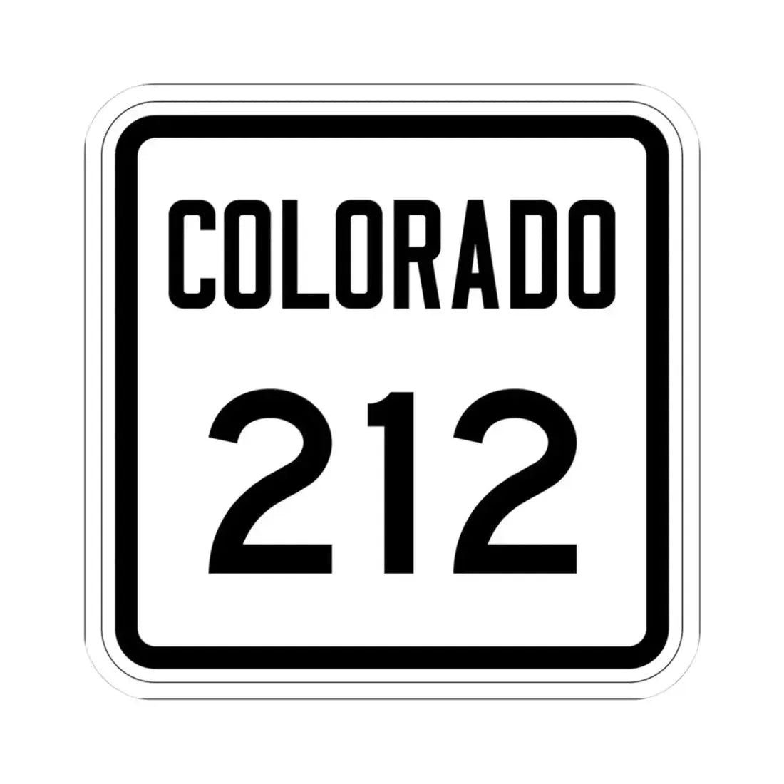 Colorado 212 1946 (Colorado) (Road Sign) STICKER Vinyl Kiss-Cut Decal 3 Inch White - The Sticker Space
