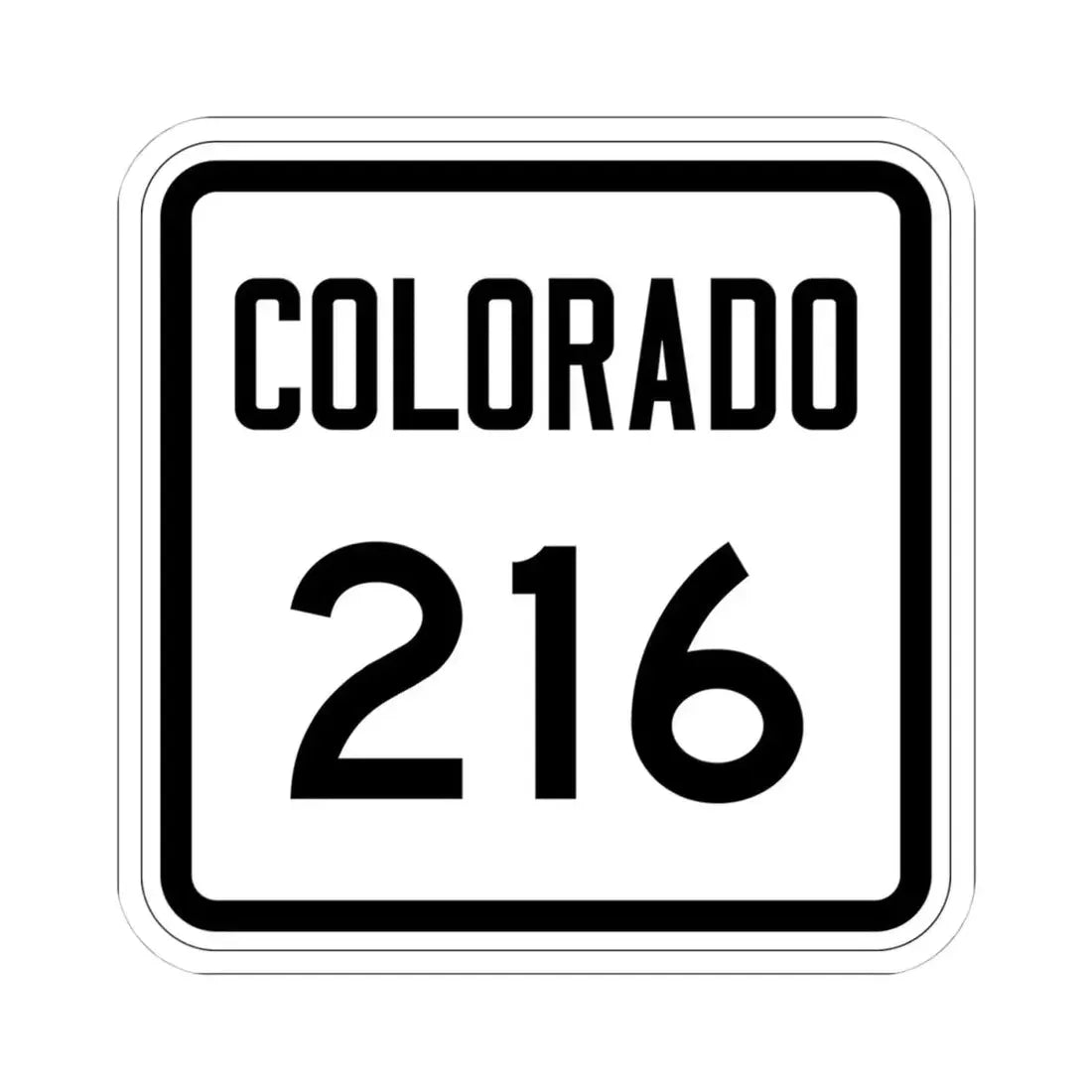 Colorado 216 1946 (Colorado) (Road Sign) STICKER Vinyl Kiss-Cut Decal 4 Inch White - The Sticker Space