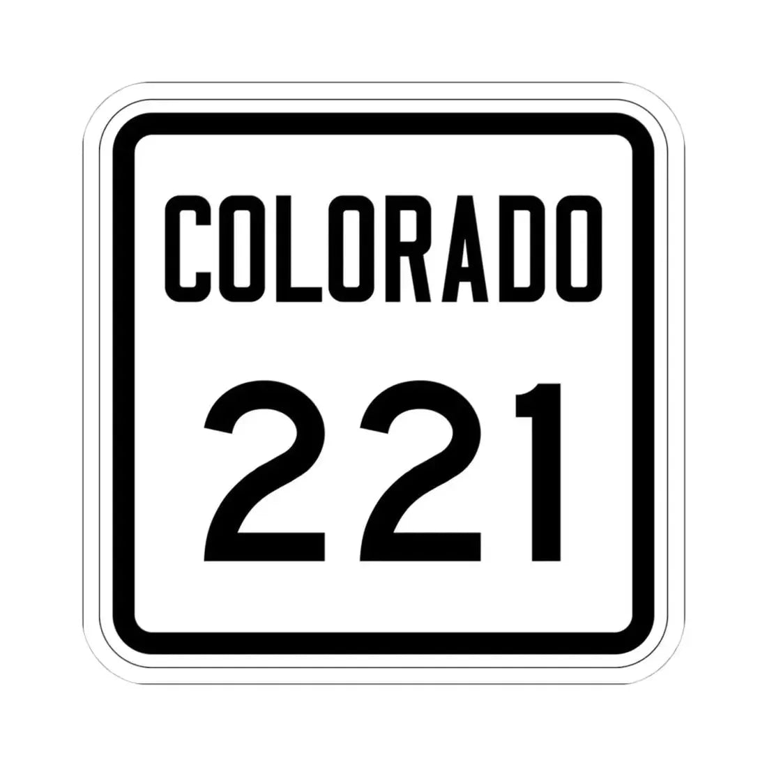 Colorado 221 1946 (Colorado) (Road Sign) STICKER Vinyl Kiss-Cut Decal 4 Inch White - The Sticker Space