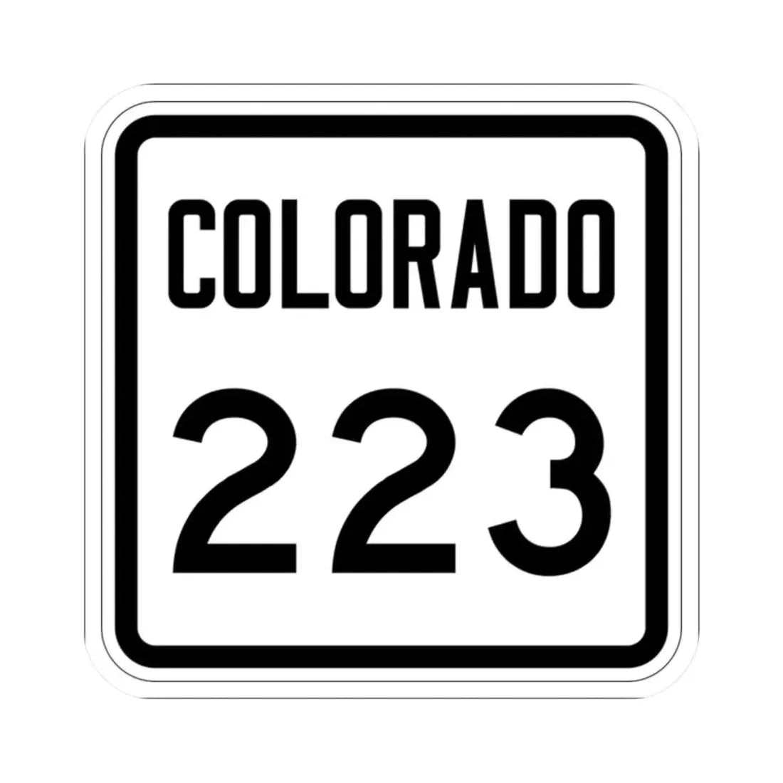 Colorado 223 1946 (Colorado) (Road Sign) STICKER Vinyl Kiss-Cut Decal 2 Inch White - The Sticker Space