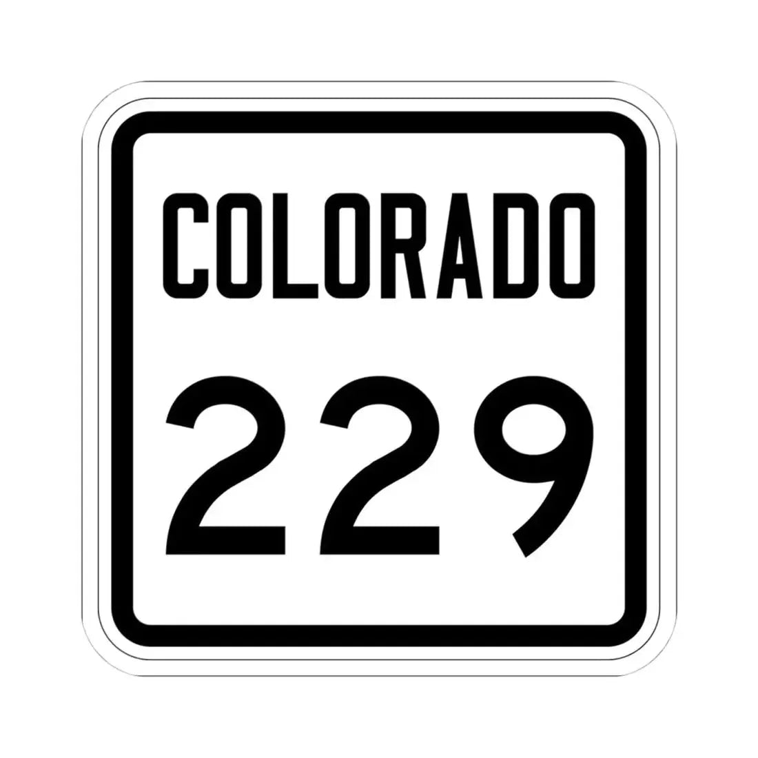 Colorado 229 1946 (Colorado) (Road Sign) STICKER Vinyl Kiss-Cut Decal 4 Inch White - The Sticker Space