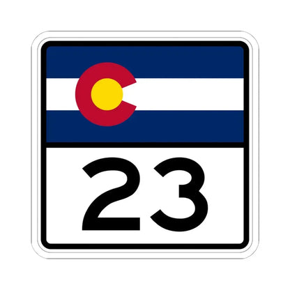 Colorado 23 (Colorado) (Road Sign) STICKER Vinyl Kiss-Cut Decal 6 Inch White - The Sticker Space