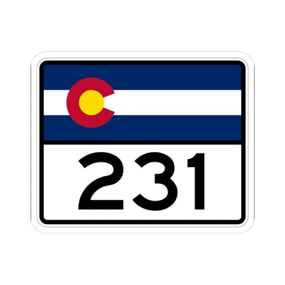 Colorado 231 wide (Colorado) (Road Sign) STICKER Vinyl Kiss-Cut Decal 3 Inch White - The Sticker Space