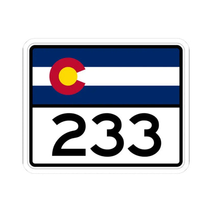 Colorado 233 wide (Colorado) (Road Sign) STICKER Vinyl Kiss-Cut Decal 3 Inch White - The Sticker Space