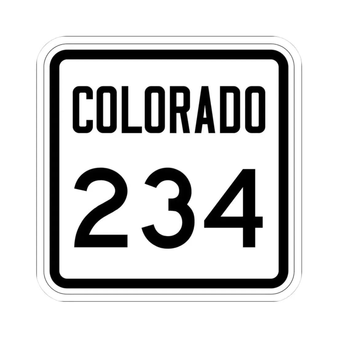 Colorado 234 1946 (Colorado) (Road Sign) STICKER Vinyl Kiss-Cut Decal 3 Inch White - The Sticker Space
