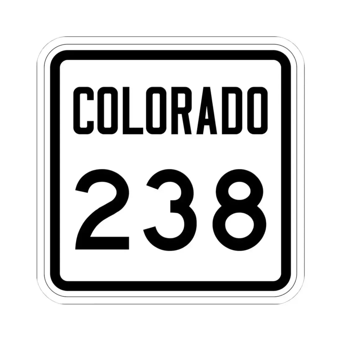 Colorado 238 1946 (Colorado) (Road Sign) STICKER Vinyl Kiss-Cut Decal 4 Inch White - The Sticker Space
