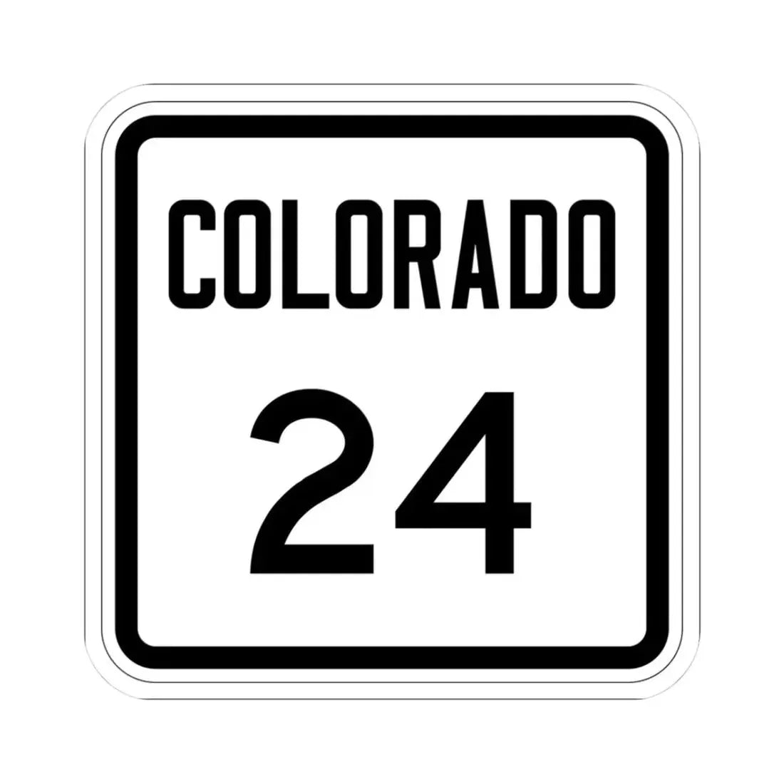 Colorado 24 1946 (Colorado) (Road Sign) STICKER Vinyl Kiss-Cut Decal 3 Inch White - The Sticker Space