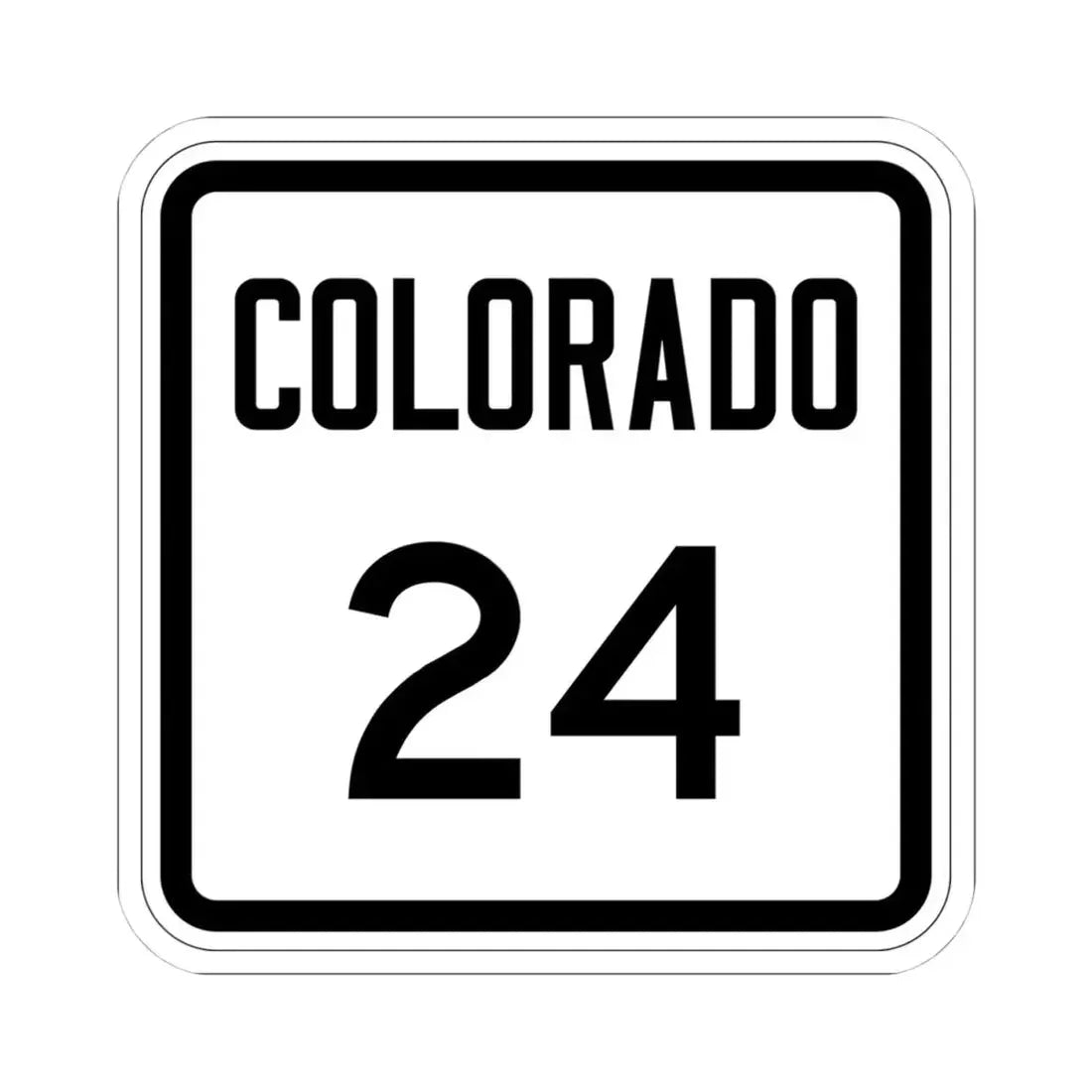 Colorado 24 1946 (Colorado) (Road Sign) STICKER Vinyl Kiss-Cut Decal 4 Inch White - The Sticker Space