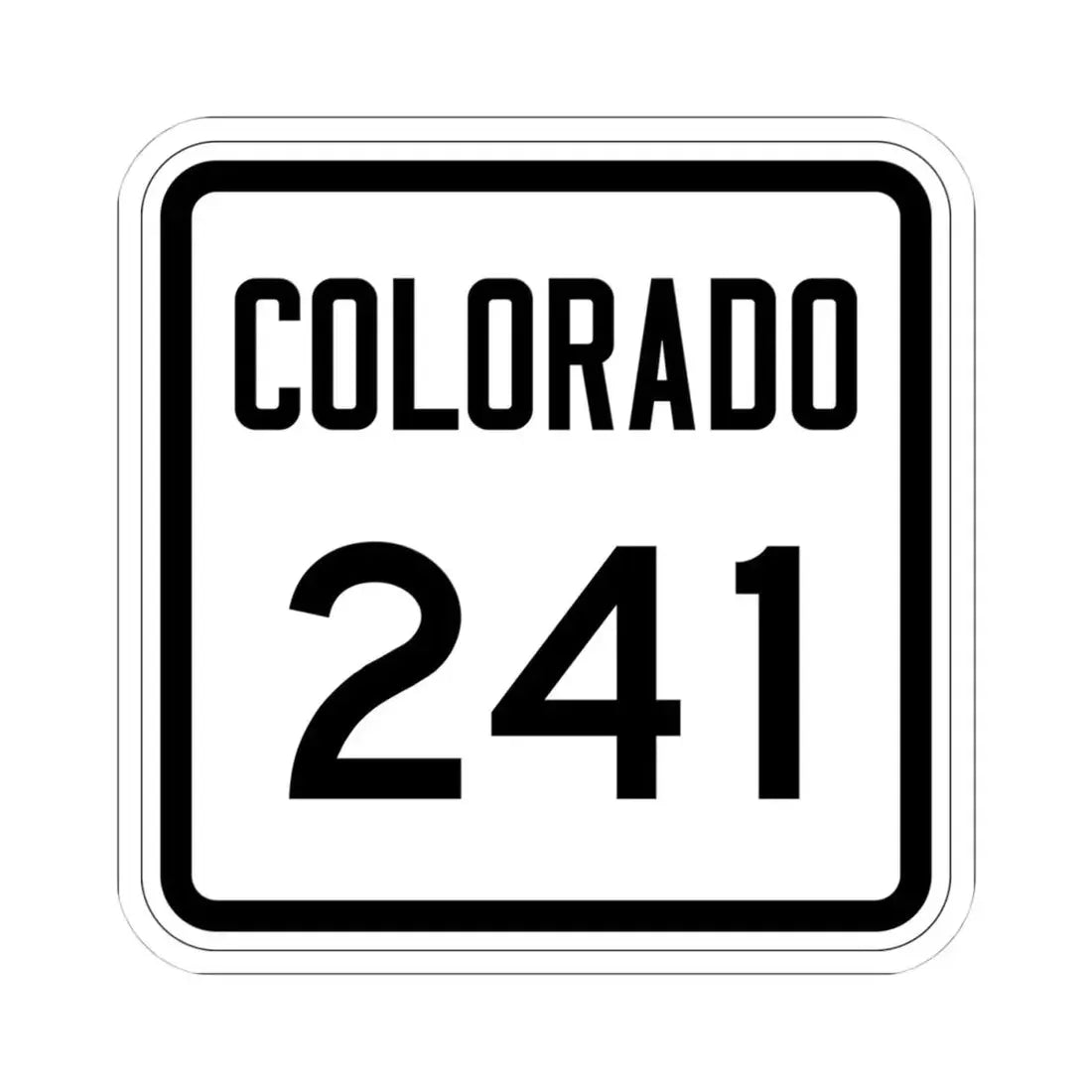 Colorado 241 1946 (Colorado) (Road Sign) STICKER Vinyl Kiss-Cut Decal 4 Inch White - The Sticker Space