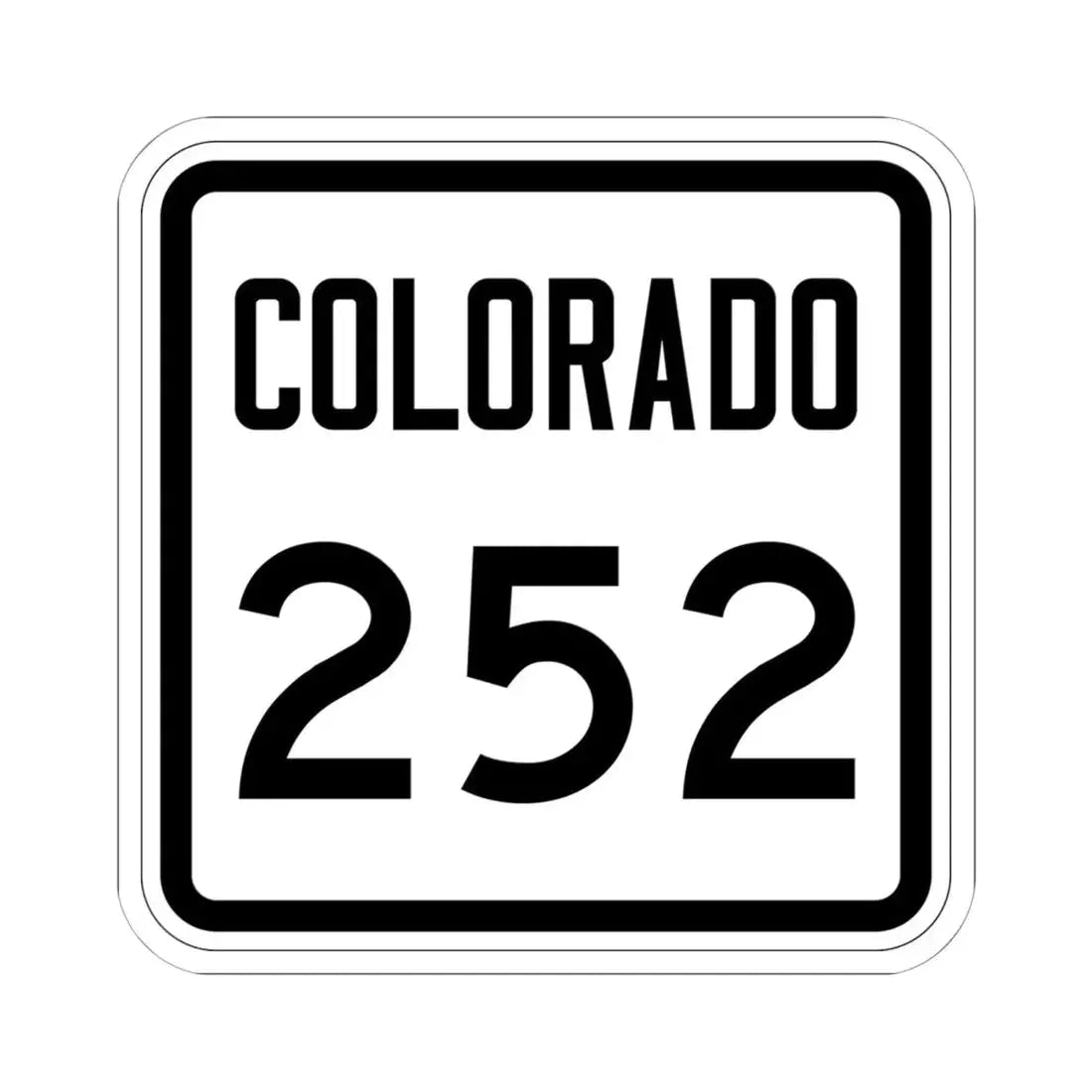 Colorado 252 1946 (Colorado) (Road Sign) STICKER Vinyl Kiss-Cut Decal 6 Inch White - The Sticker Space