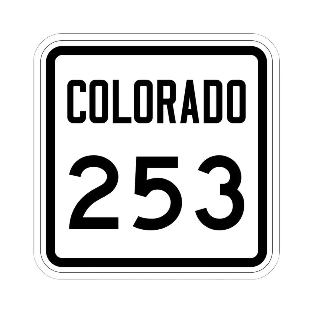 Colorado 253 1946 (Colorado) (Road Sign) STICKER Vinyl Kiss-Cut Decal 6 Inch White - The Sticker Space