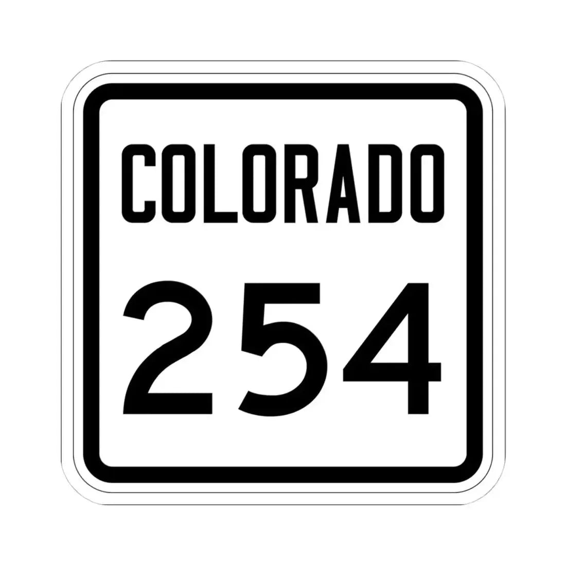 Colorado 254 1946 (Colorado) (Road Sign) STICKER Vinyl Kiss-Cut Decal 4 Inch White - The Sticker Space