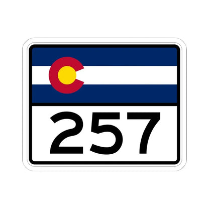 Colorado 257 wide (Colorado) (Road Sign) STICKER Vinyl Kiss-Cut Decal 6 Inch White - The Sticker Space