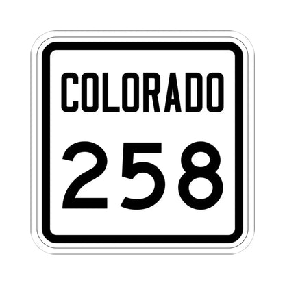 Colorado 258 1946 (Colorado) (Road Sign) STICKER Vinyl Kiss-Cut Decal 4 Inch White - The Sticker Space