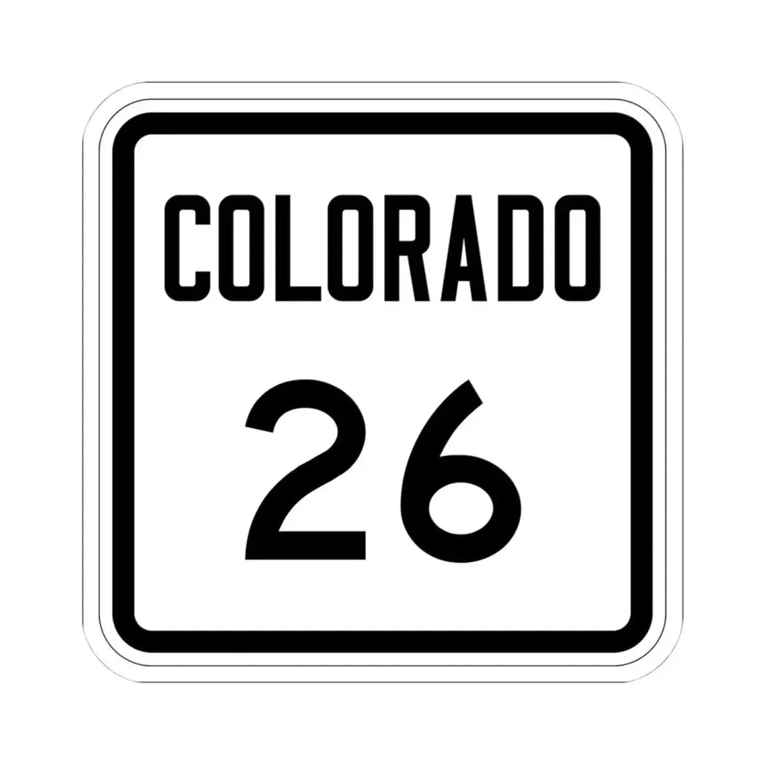 Colorado 26 1946 (Colorado) (Road Sign) STICKER Vinyl Kiss-Cut Decal 4 Inch White - The Sticker Space
