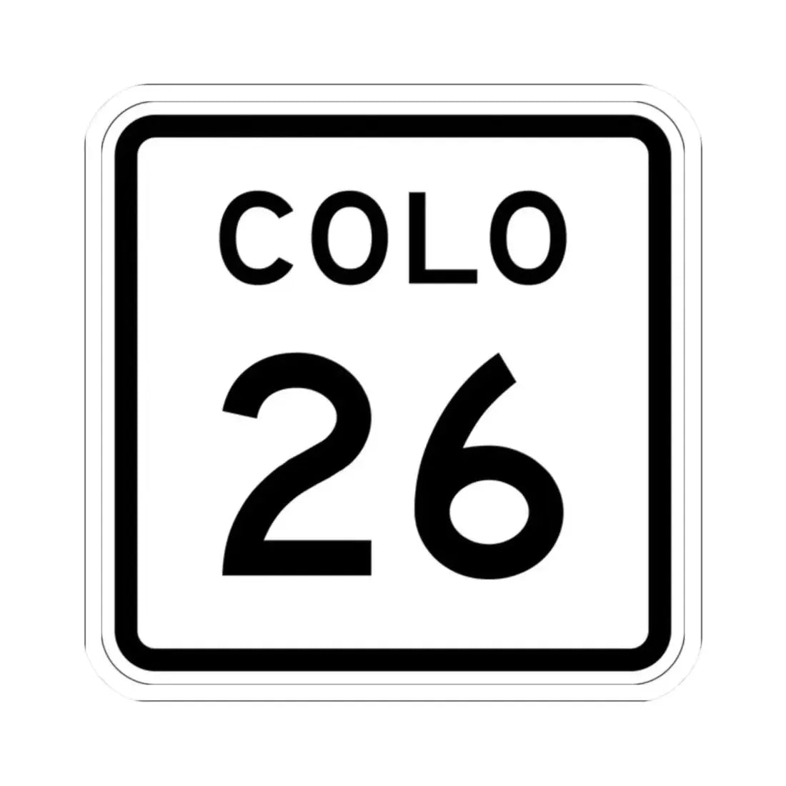 Colorado 26 1952 (Colorado) (Road Sign) STICKER Vinyl Kiss-Cut Decal 2 Inch White - The Sticker Space