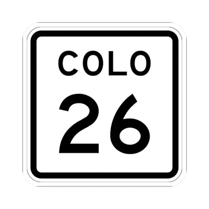 Colorado 26 1952 (Colorado) (Road Sign) STICKER Vinyl Kiss-Cut Decal 2 Inch White - The Sticker Space