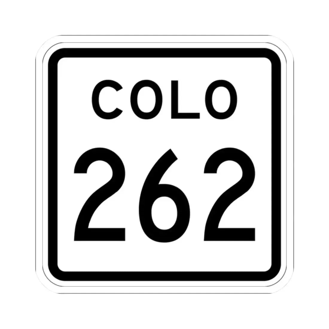 Colorado 262 1952 (Colorado) (Road Sign) STICKER Vinyl Kiss-Cut Decal 2 Inch White - The Sticker Space
