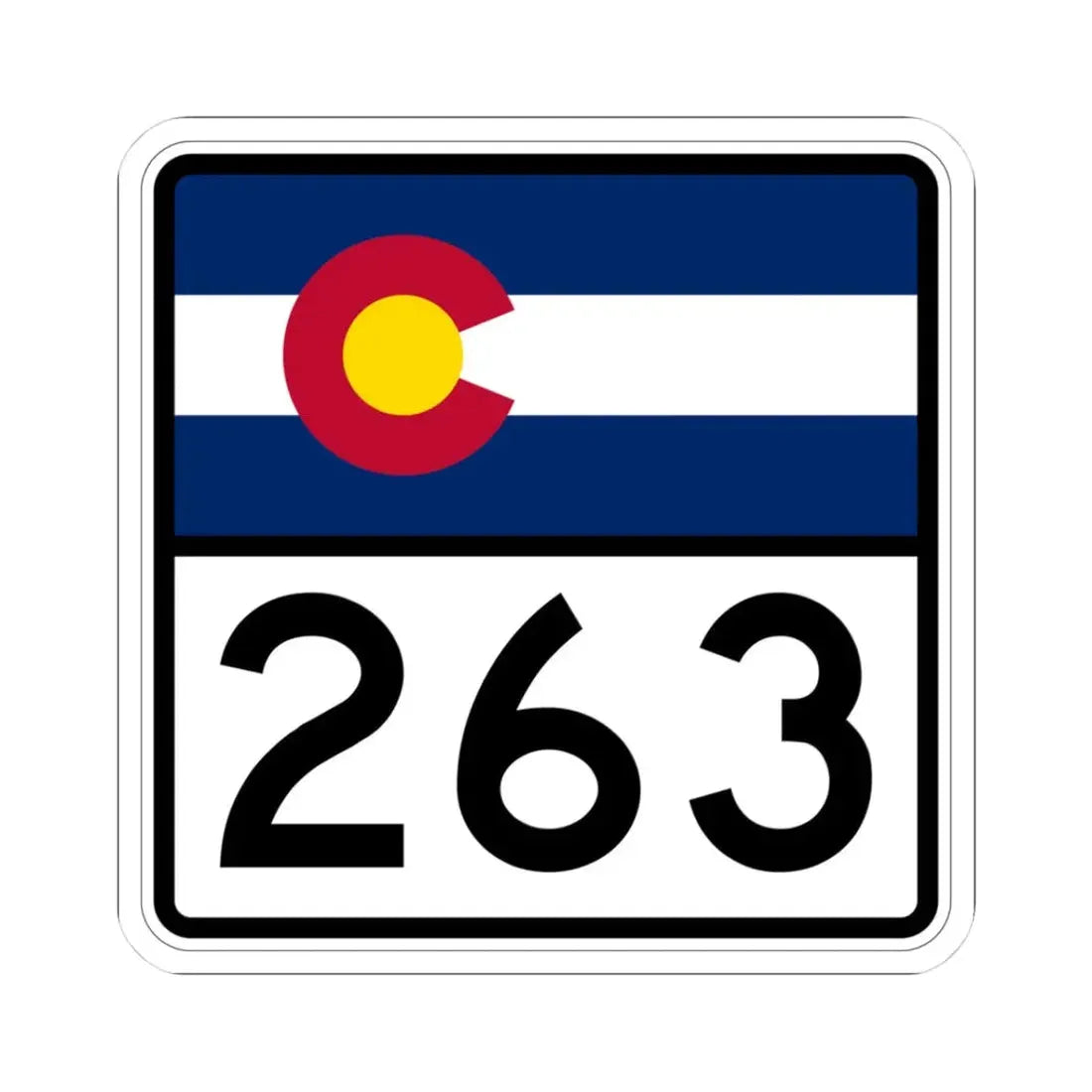 Colorado 263 (Colorado) (Road Sign) STICKER Vinyl Kiss-Cut Decal 3 Inch White - The Sticker Space