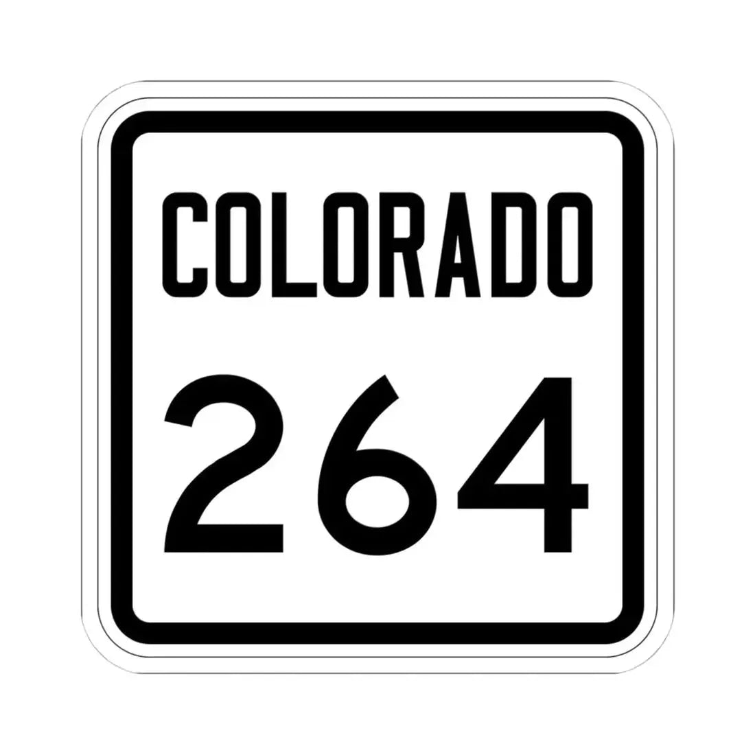 Colorado 264 1946 (Colorado) (Road Sign) STICKER Vinyl Kiss-Cut Decal 4 Inch White - The Sticker Space