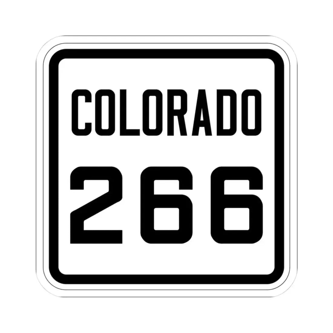 Colorado 266 1926 (Colorado) (Road Sign) STICKER Vinyl Kiss-Cut Decal 3 Inch White - The Sticker Space
