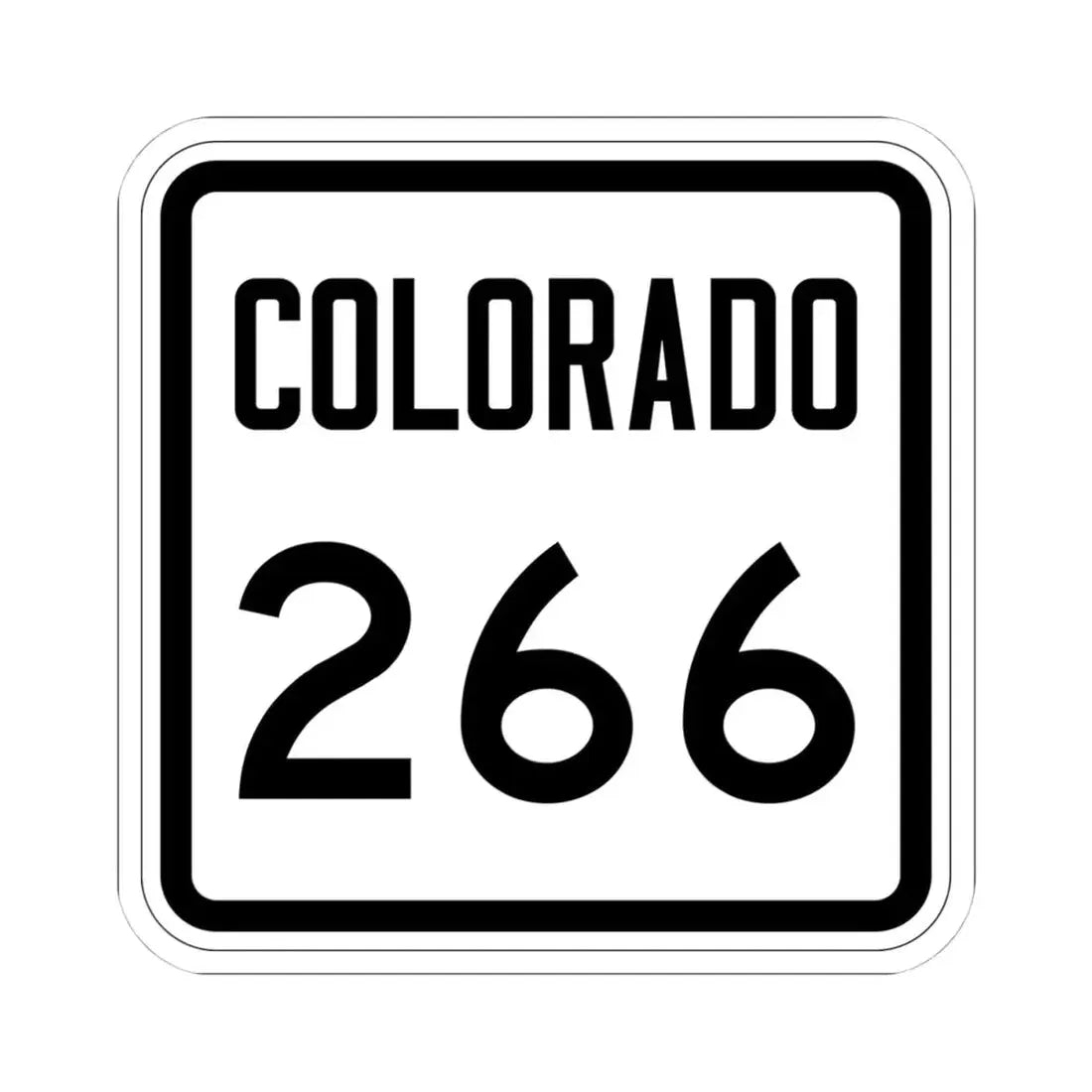 Colorado 266 1946 (Colorado) (Road Sign) STICKER Vinyl Kiss-Cut Decal 4 Inch White - The Sticker Space