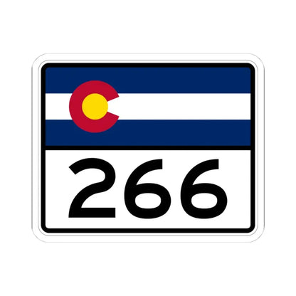 Colorado 266 wide (Colorado) (Road Sign) STICKER Vinyl Kiss-Cut Decal 4 Inch White - The Sticker Space