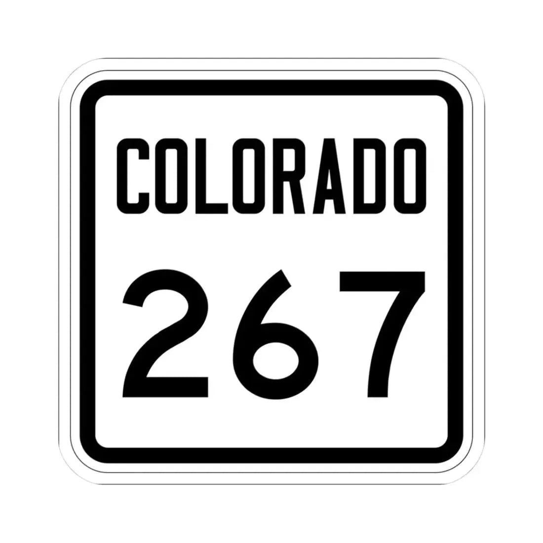 Colorado 267 1946 (Colorado) (Road Sign) STICKER Vinyl Kiss-Cut Decal 3 Inch White - The Sticker Space