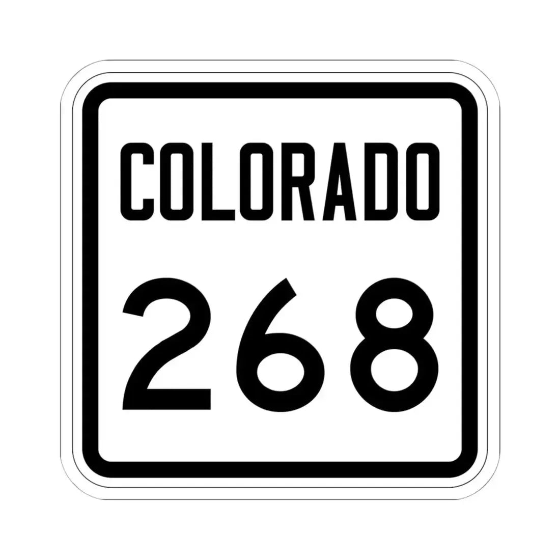 Colorado 268 1946 (Colorado) (Road Sign) STICKER Vinyl Kiss-Cut Decal 6 Inch White - The Sticker Space