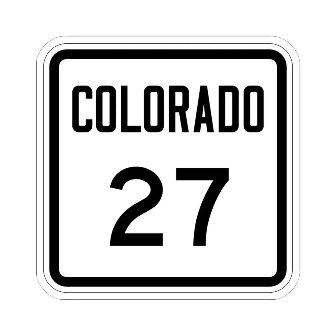 Colorado 27 1946 (Colorado) (Road Sign) STICKER Vinyl Kiss-Cut Decal 6 Inch White - The Sticker Space