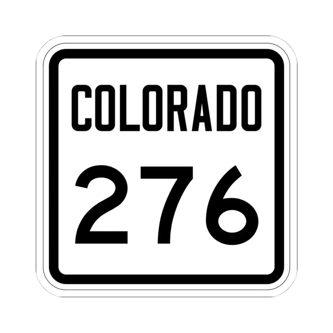 Colorado 276 1946 (Colorado) (Road Sign) STICKER Vinyl Kiss-Cut Decal 4 Inch White - The Sticker Space