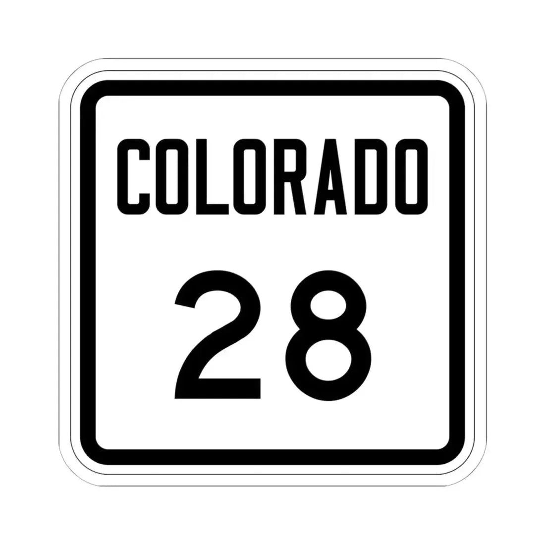 Colorado 28 1946 (Colorado) (Road Sign) STICKER Vinyl Kiss-Cut Decal 6 Inch White - The Sticker Space