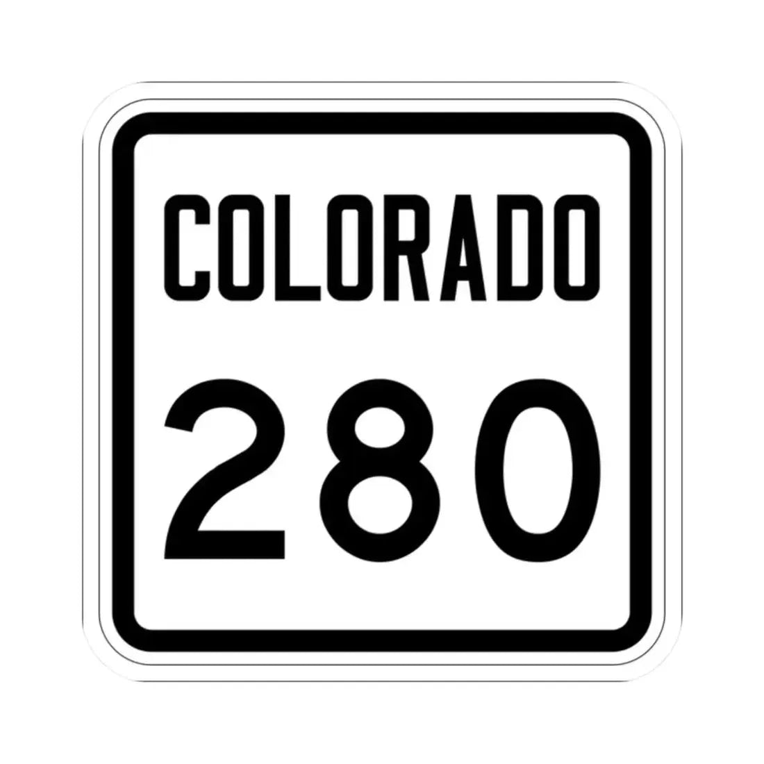 Colorado 280 1946 (Colorado) (Road Sign) STICKER Vinyl Kiss-Cut Decal 2 Inch White - The Sticker Space