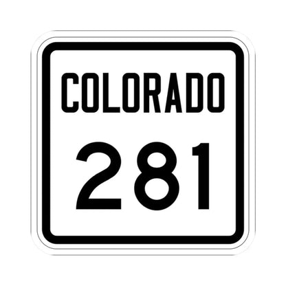 Colorado 281 1946 (Colorado) (Road Sign) STICKER Vinyl Kiss-Cut Decal 2 Inch White - The Sticker Space