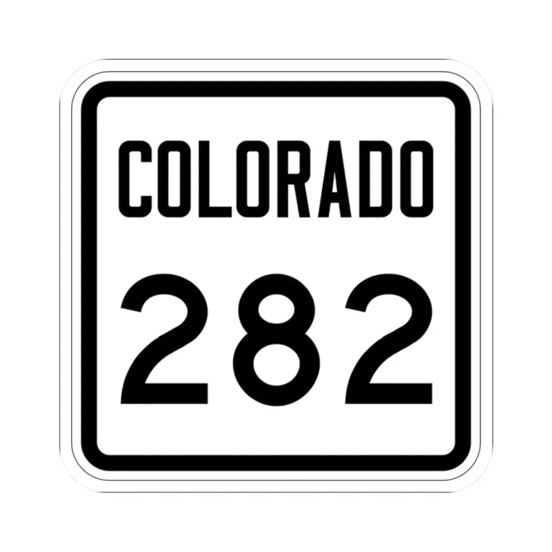 Colorado 282 1946 (Colorado) (Road Sign) STICKER Vinyl Kiss-Cut Decal 2 Inch White - The Sticker Space
