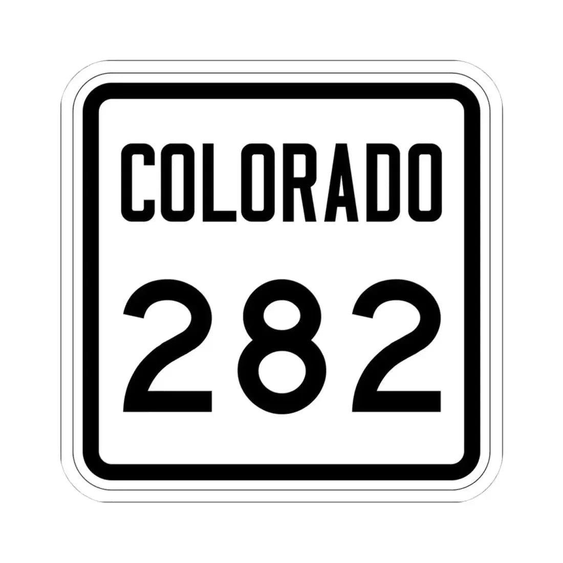 Colorado 282 1946 (Colorado) (Road Sign) STICKER Vinyl Kiss-Cut Decal 4 Inch White - The Sticker Space