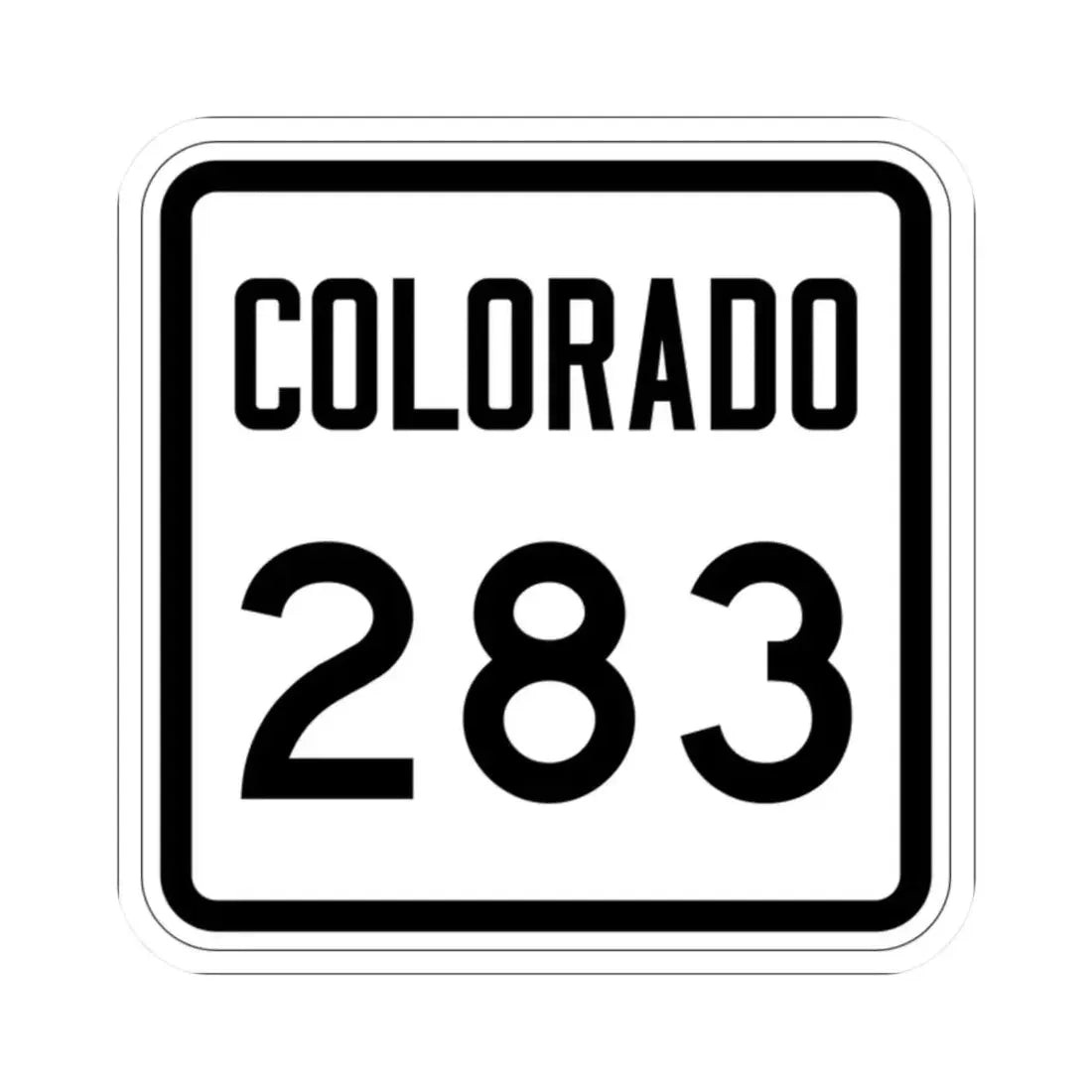 Colorado 283 1946 (Colorado) (Road Sign) STICKER Vinyl Kiss-Cut Decal 2 Inch White - The Sticker Space