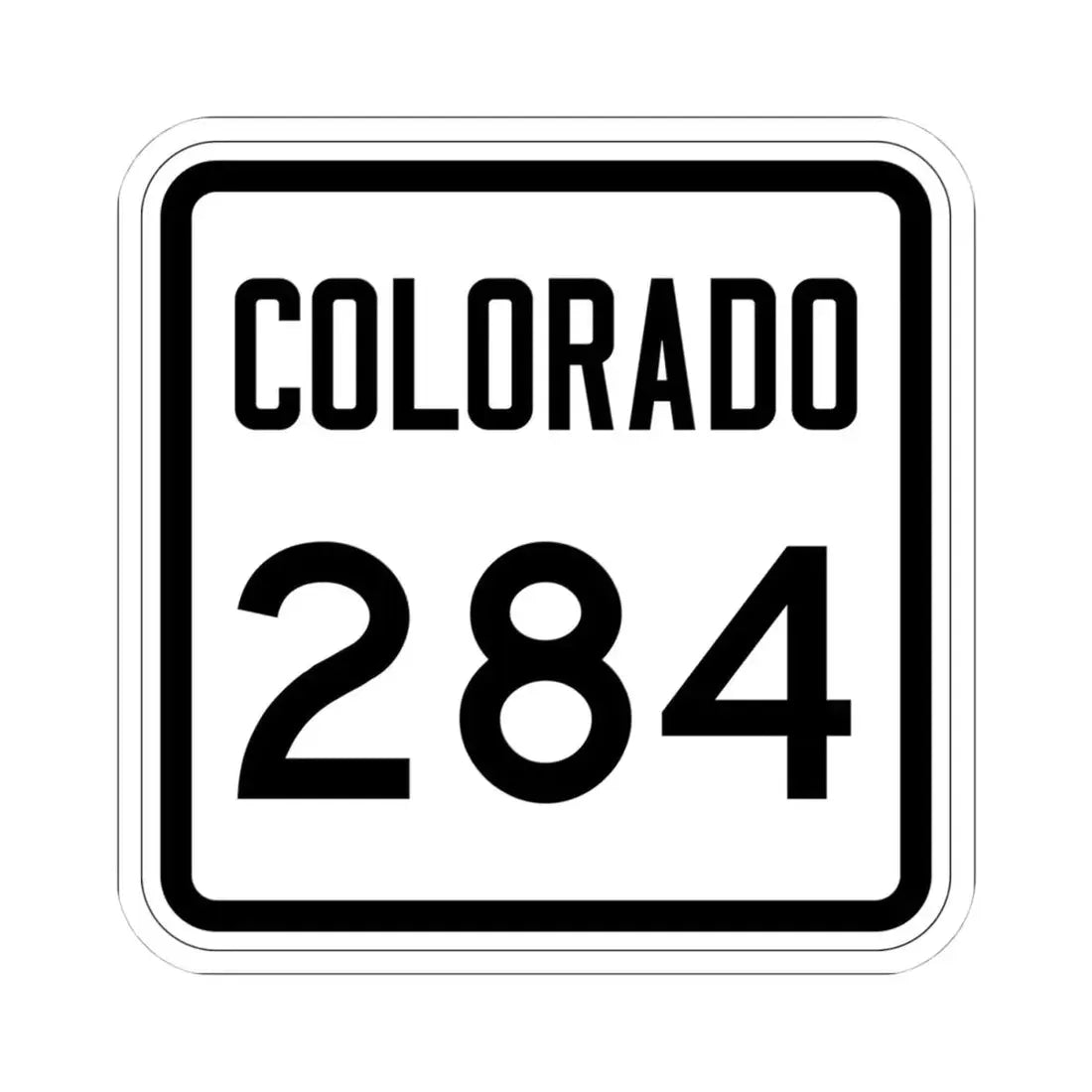 Colorado 284 1946 (Colorado) (Road Sign) STICKER Vinyl Kiss-Cut Decal 4 Inch White - The Sticker Space
